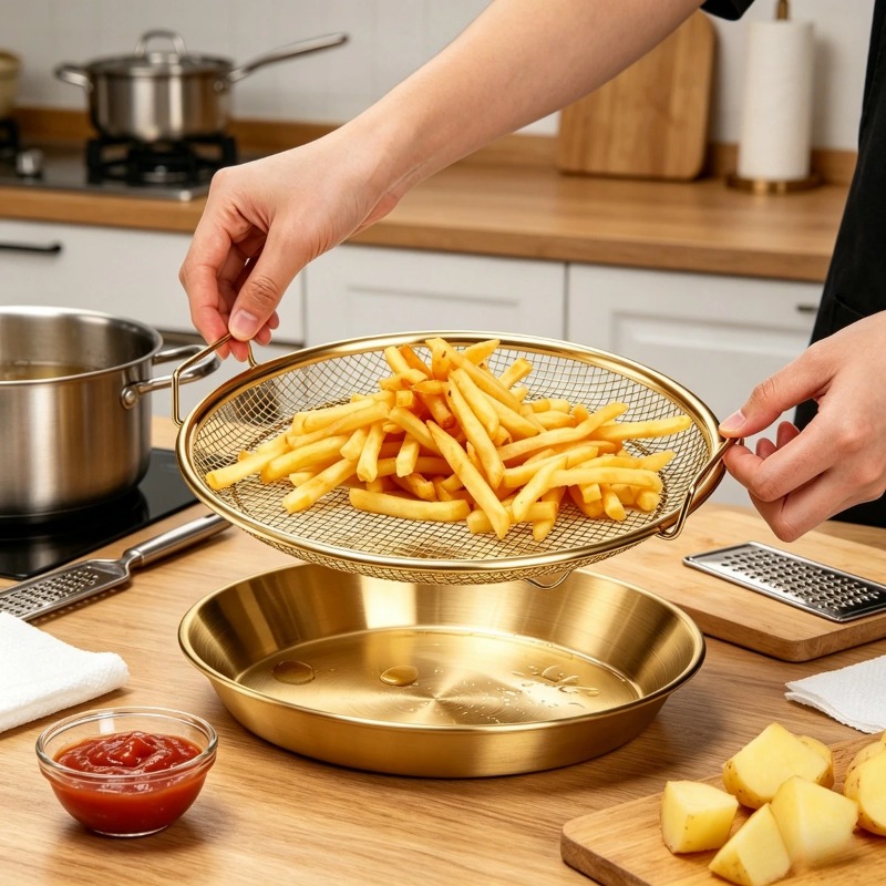 Cesto de Malha Dourado Reforça - Kitchen Gadgets Gold avaliação e preço